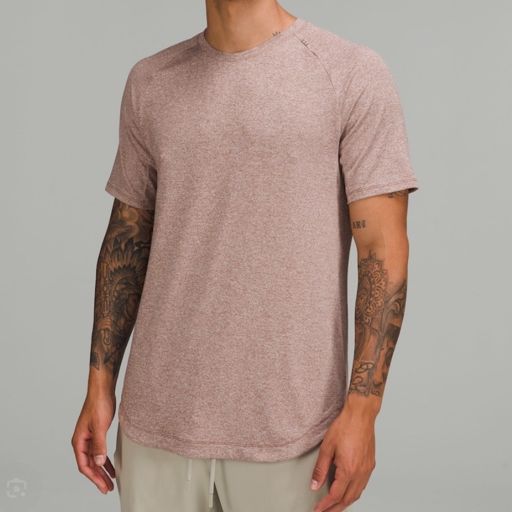 lululemon athletica Heathered Mauve Short Sleeve Men's Shirt